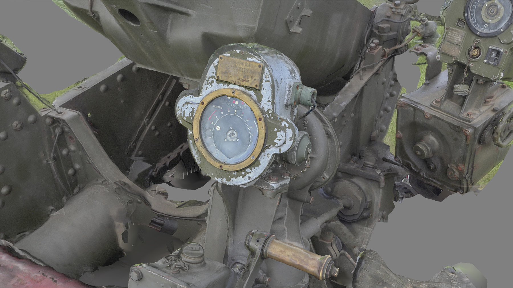 3.7 inch haa gun elevation dial view photogrammetry digforvictory2025 1800 x1012px