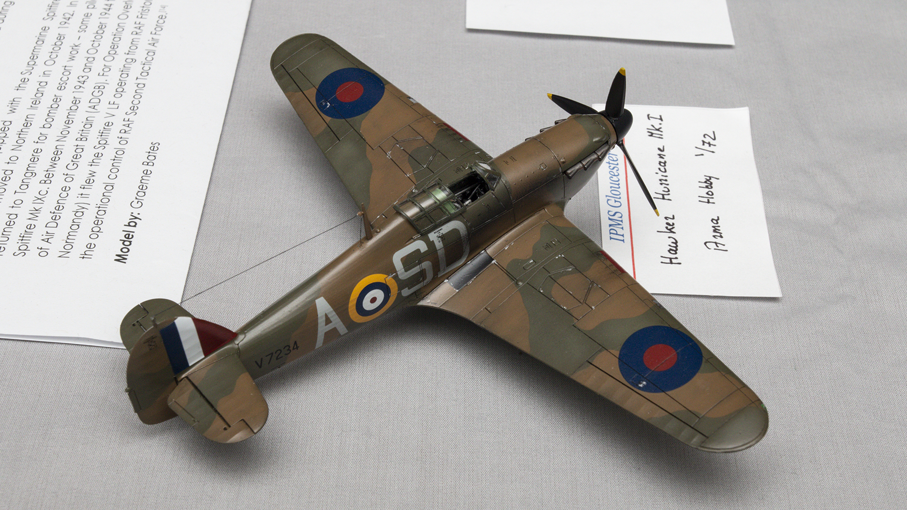 mg 21 1271 hurricane mk i 1 72 arma hobby gloucester ipms modelshow2025 by antoine 1800x1012px