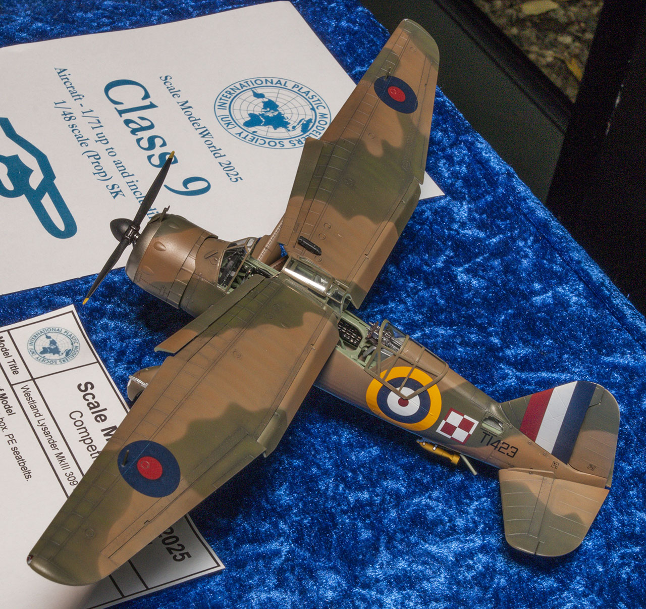 MG 21 8406 Westland lysander Mk III 309 Sqn Renfrew 1940 Airfix 1 48 IPMS SMW 2025 1280x1206px q8