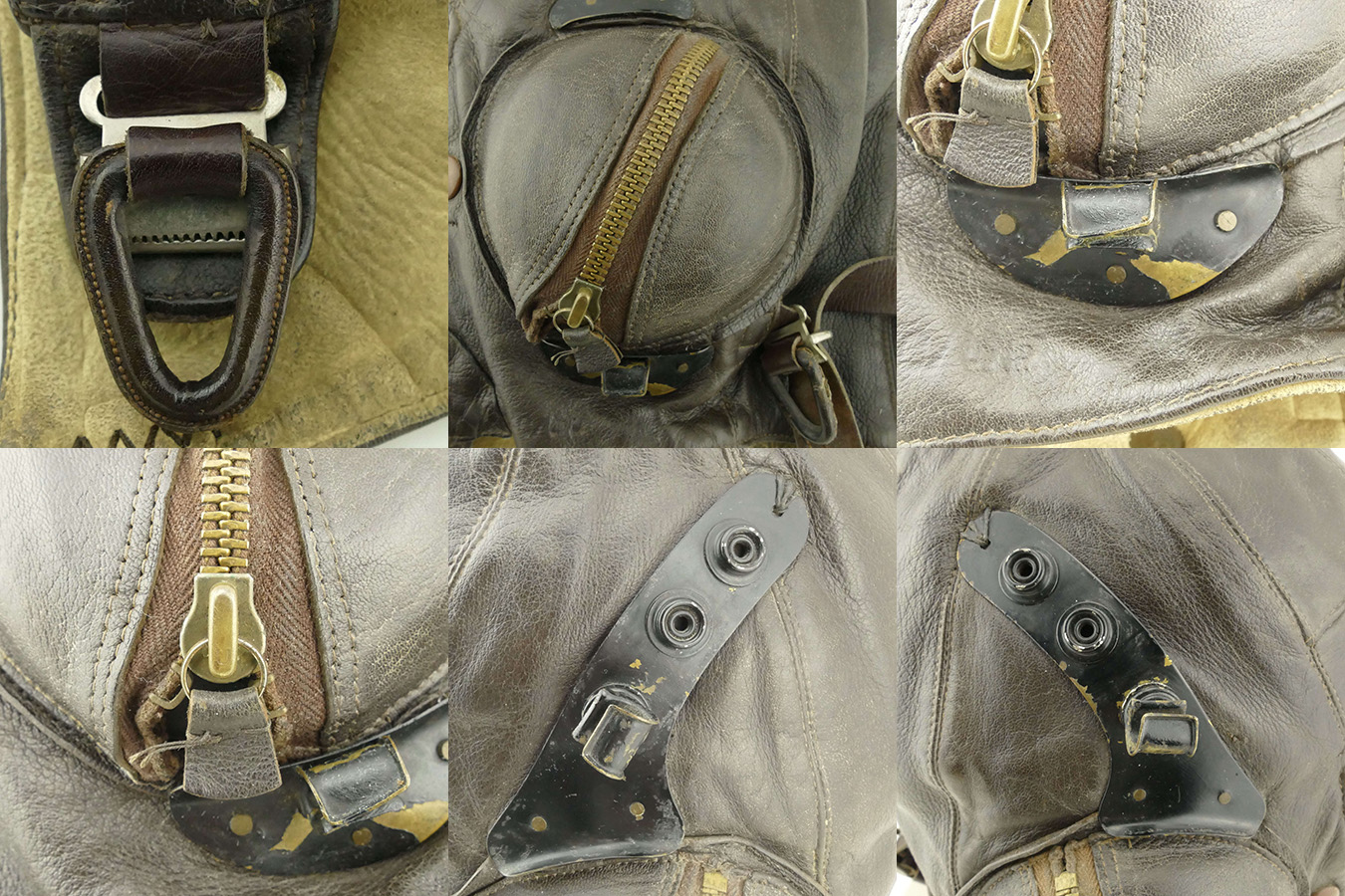 Raf b type flying helmet c w goggle plates montage details 1 size4