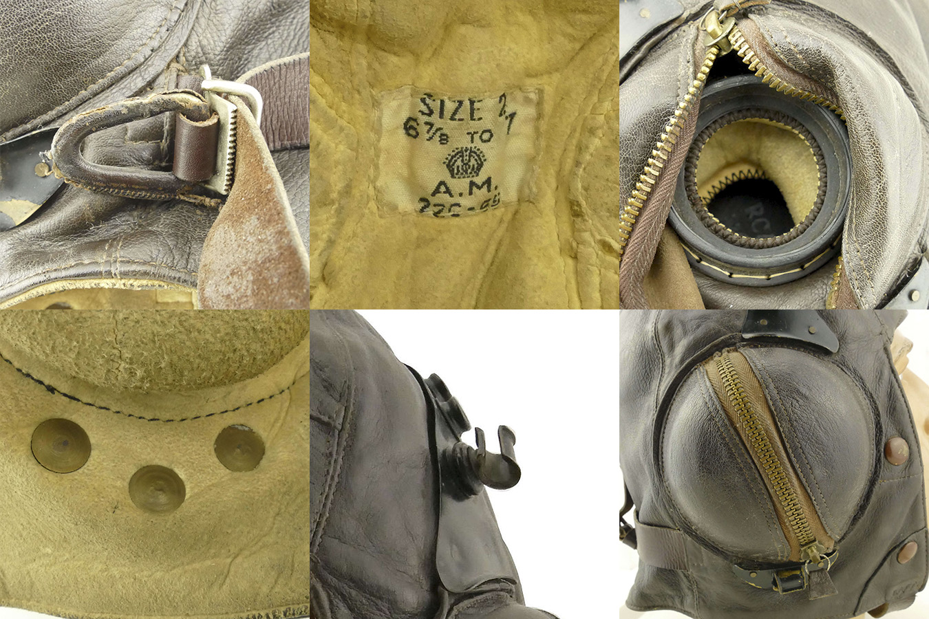 Raf b type flying helmet c w goggle plates montage details 2 size4 1350x450px