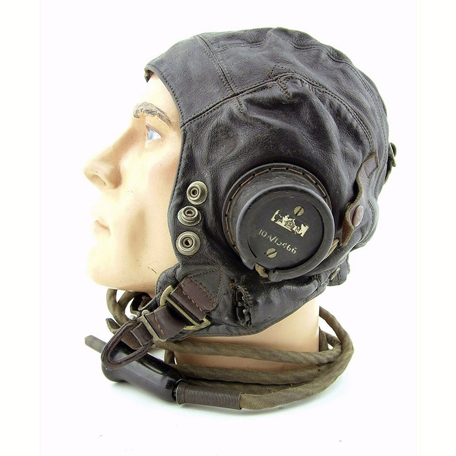 Raf c type flying helmet modified early patt 16250 pic2 size4 hfc 900pxht