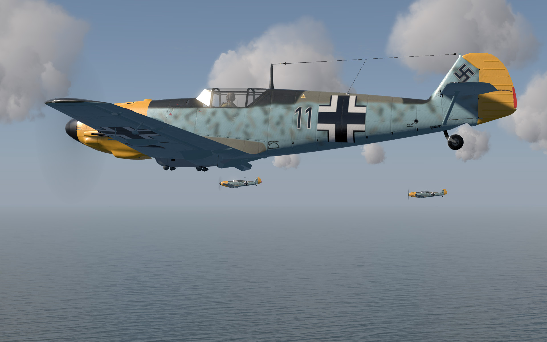 Shot 20170815 232519 Me109E over water blackk